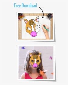 Free Horse Mask Coloring Activity For Your Kids Try - Cartoon, HD Png Download, Free Download