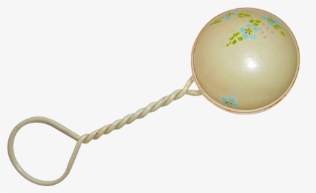 Celluloid Baby Rattle W Painted Flowers C 1920-30s - Vintage Baby Rattle, HD Png Download, Free Download