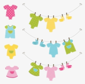 Baby Items Png Download Image - Clip Art Baby Clothes On Clothesline, Transparent Png, Free Download