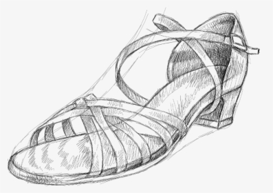 Dance Shoes Sketch - Ballroom Shoes Drawing Easy, HD Png Download, Free Download