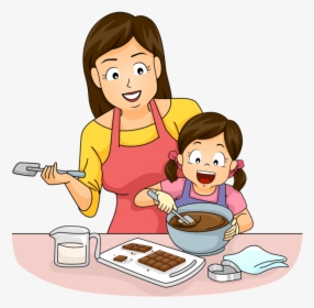 Baking Human Cooking Behavior Mother Reading - Mom And Daughter Baking Clipart, HD Png Download, Free Download