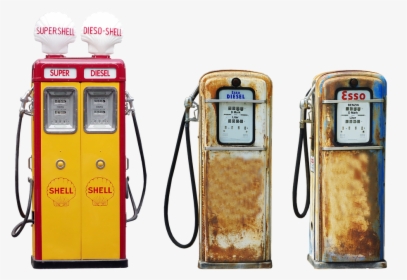 Isolated, Pump, Petrol, Shell, Esso Rust, Retro, Diesel - Pompes À Essence, HD Png Download, Free Download