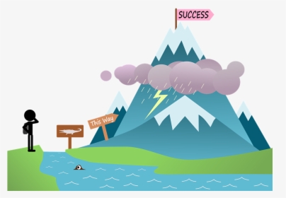 Success Journey Challenge Obstacle Hiking Mountain - Clip Art Journey To Success, HD Png Download, Free Download