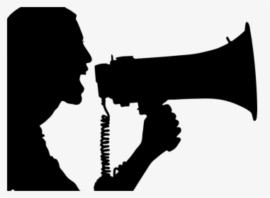 Transparent Yelling Png - Woman With Megaphone Silhouette, Png Download, Free Download