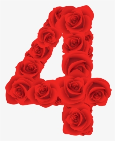 Four Clipart Rose - Number 4 In Roses, HD Png Download, Free Download