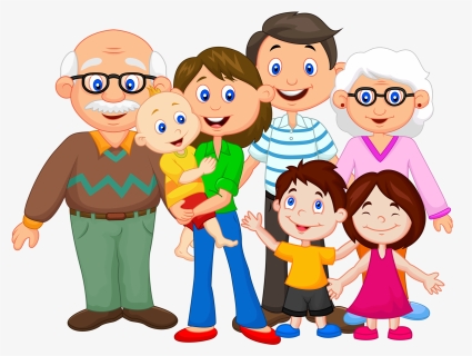 Happy Family Cartoon Png - Clipart Extended Family, Transparent Png, Free Download