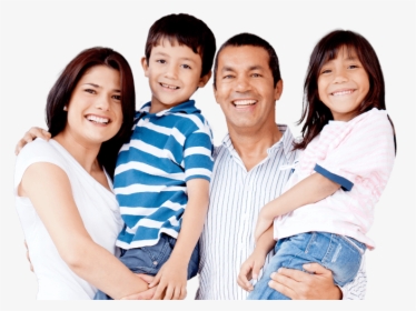 Smiling Mother, Father, And Two Kids - Family, HD Png Download, Free Download