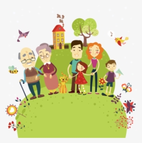 Happy Family House And Animals Vector And Transparent - Vector Graphics, HD Png Download, Free Download