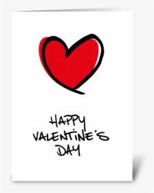 Big Red Heart Happy Valentine"s Day Greeting Card - Heart, HD Png Download, Free Download