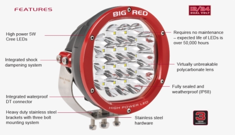 Big Red 180 High Power Led Br9020, HD Png Download, Free Download