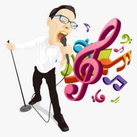 Musical Illustration Singing Man - Png Colours Musical Note, Transparent Png, Free Download