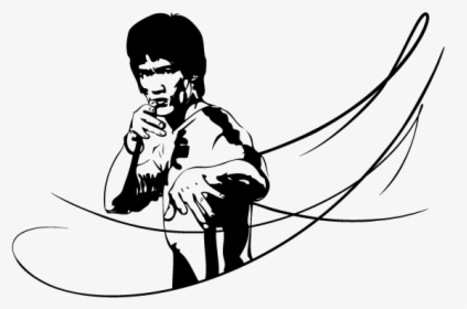 Sticker Decal Kung Fu Long Beach International Karate - Silhouette Bruce Lee Png, Transparent Png, Free Download