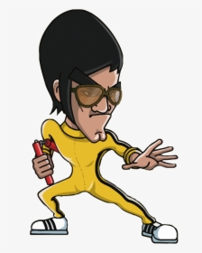 T-shirt Costume Kung Fu Cartoon Cosplay - Bruce Lee Kung Fu Cartoon, HD Png Download, Free Download