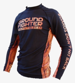 Ground Fighter Boards Dont Hit Back Jiu-jitsu Rashguard"  - Long-sleeved T-shirt, HD Png Download, Free Download