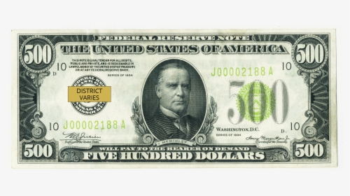 Clip Art Federal Reserve Note - 500 Dollar Note, HD Png Download, Free Download