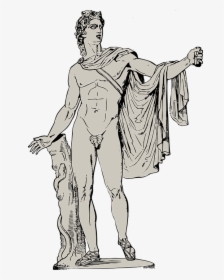 Standing,line Body,human Drawing,fictional Character,black - Ancient Greek Body Vector, HD Png Download, Free Download