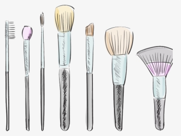 Transparent Lipstick Clipart - Makeup Brushes Drawings, HD Png Download, Free Download