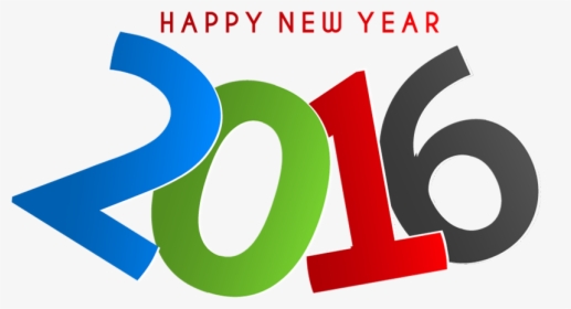 Multicolor New Year 2016 Text Design - 2016 Text Design, HD Png Download, Free Download