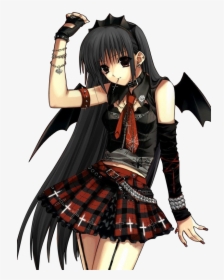 Vampire G-anime Female - Black Hair Vampire Anime Girl, HD Png Download, Free Download