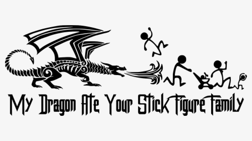 Png White Stick Figure - Dragon Stick Figure Family, Transparent Png, Free Download