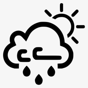 Cloud Wind Windy Rain Raining Sun Sunny - Sunny Icon Png, Transparent Png, Free Download
