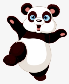 Panda Dancer Stickers Cute Cartoon Holding Blank - Cute Panda Clipart, HD Png Download, Free Download