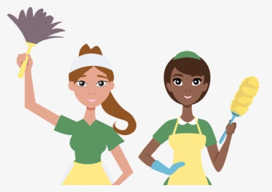 Two Maids Cleaning Cartoon , Transparent Cartoons - Maids Clipart, HD Png Download, Free Download