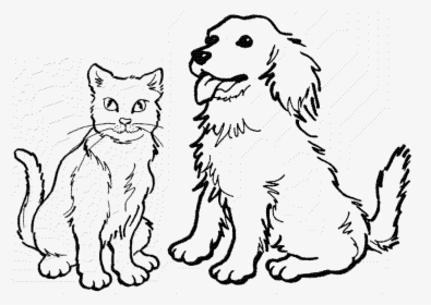 Dog And Cat Drawing At Getdrawings - Dog And Cat Coloring, HD Png Download, Free Download