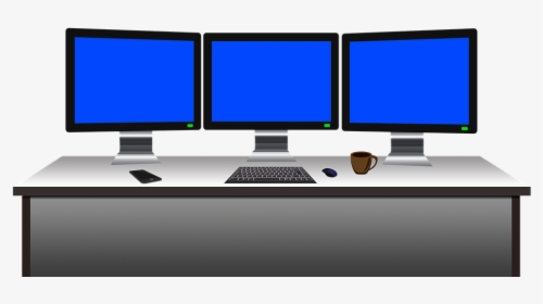 Computer, Workstation, Work Station, Desk, Work - Work Station Computer Clip, HD Png Download, Free Download