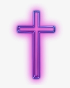 #cross #religion #jesus #god #christ #purple #glowing - Cross, HD Png Download, Free Download