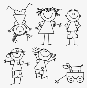 Collection Of Free Butter Drawing Kid Download On Ui - Stick Figure Kids Svg, HD Png Download, Free Download