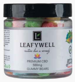 Leafywell Premium 500 Mg Cbd Gummy Bears - Strawberry, HD Png Download, Free Download
