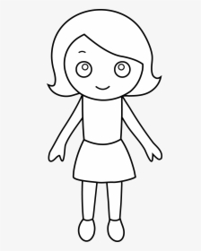 Clip Art Free Girl Cliparts Download - Outline Drawing Of A Small Girl, HD Png Download, Free Download