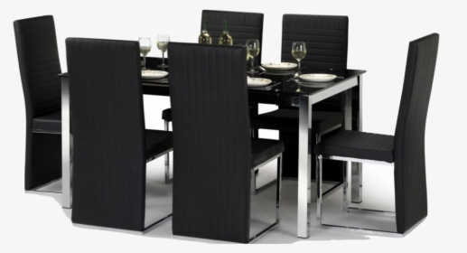 Tempo Dining Table And Chairs - Black Glass Dining Tables, HD Png Download, Free Download