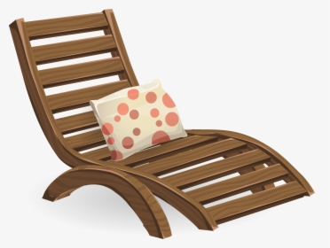 Wood,chair,outdoor Furniture - Deck Chair Clipart, HD Png Download, Free Download