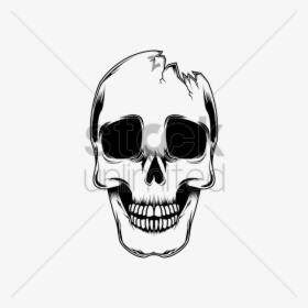 Skeleton Head Clipart Broken Skull - Easy Broken Skull Drawing, HD Png Download, Free Download