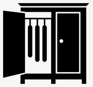 Bedroom Closet With Opened Door Of The Side To Hang - Open Closet Icon, HD Png Download, Free Download