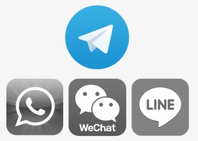 Telegram Wtsapp Line Wechat 1 Png Wechat Logo Png - Whatsapp Wechat Line Logo, Transparent Png, Free Download
