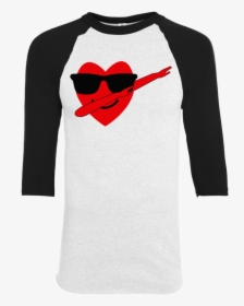 Heart Emoji Dabbing For Valentine"s Day Raglan 420 - Long-sleeved T-shirt, HD Png Download, Free Download