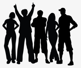 Group Black Silhouette - Silhouette People Transparent Background, HD Png Download, Free Download