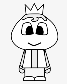 Prince, Crown, Big Eyes, Cartoon Person, Black And - Person With Stitches Cartoon, HD Png Download, Free Download