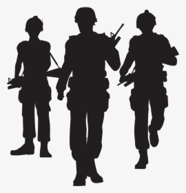 Group Running Front Silhouette , Png Download - Soldier Silhouette Free, Transparent Png, Free Download