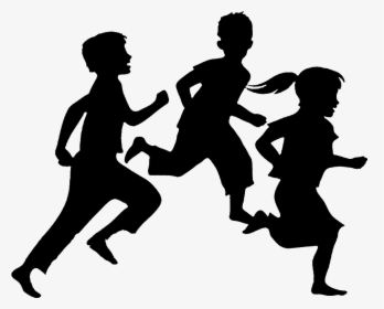 Children Running Silhouette , Png Download - Kids Playing Silhouette, Transparent Png, Free Download