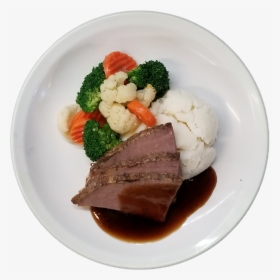 Roast Beef With Mashed Potato & Vegetables - Broccoli, HD Png Download, Free Download