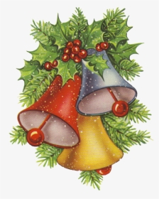 Holly Bells Png - Merry Christmas Bells Clipart, Transparent Png, Free Download