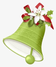 Candy Cane Christmas Decoration Bell Clip Art - Wedding Bells Png Green, Transparent Png, Free Download