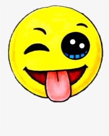 #emoji #crazy #yellow #facebook #cutest - Dibujos De Emojis Kawaii, HD Png Download, Free Download