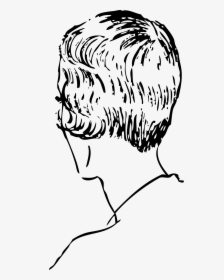 Woman"s Bob Haircut Rear Clip Arts - Hair Clip Art Black And White Back, HD Png Download, Free Download