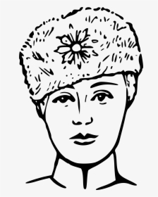 Russian Fur Hat - Russian Girl Black Clipart, HD Png Download, Free Download