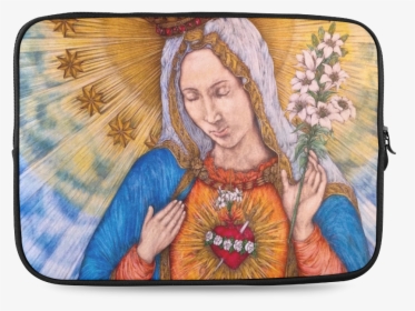 Immaculate Heart Of Virgin Mary Drawing Custom Laptop - Immaculate Drawing, HD Png Download, Free Download